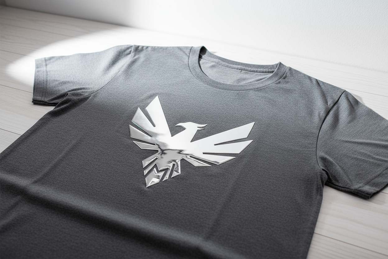 reflective logo on a shirt